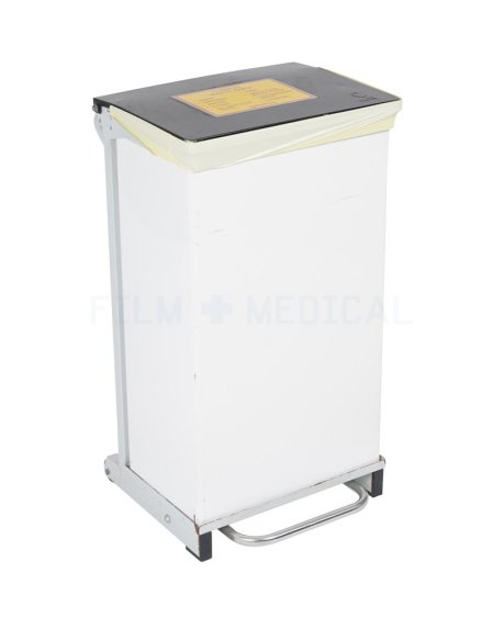 Black Top White Pedal Bin